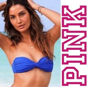 Victoria's Secret PINK | Blue Strapless Bandeau Bikini Top | Size Extra Small
